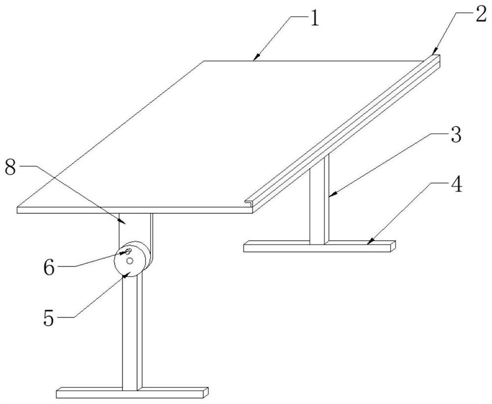 Art table with table top plate directly used for drawing