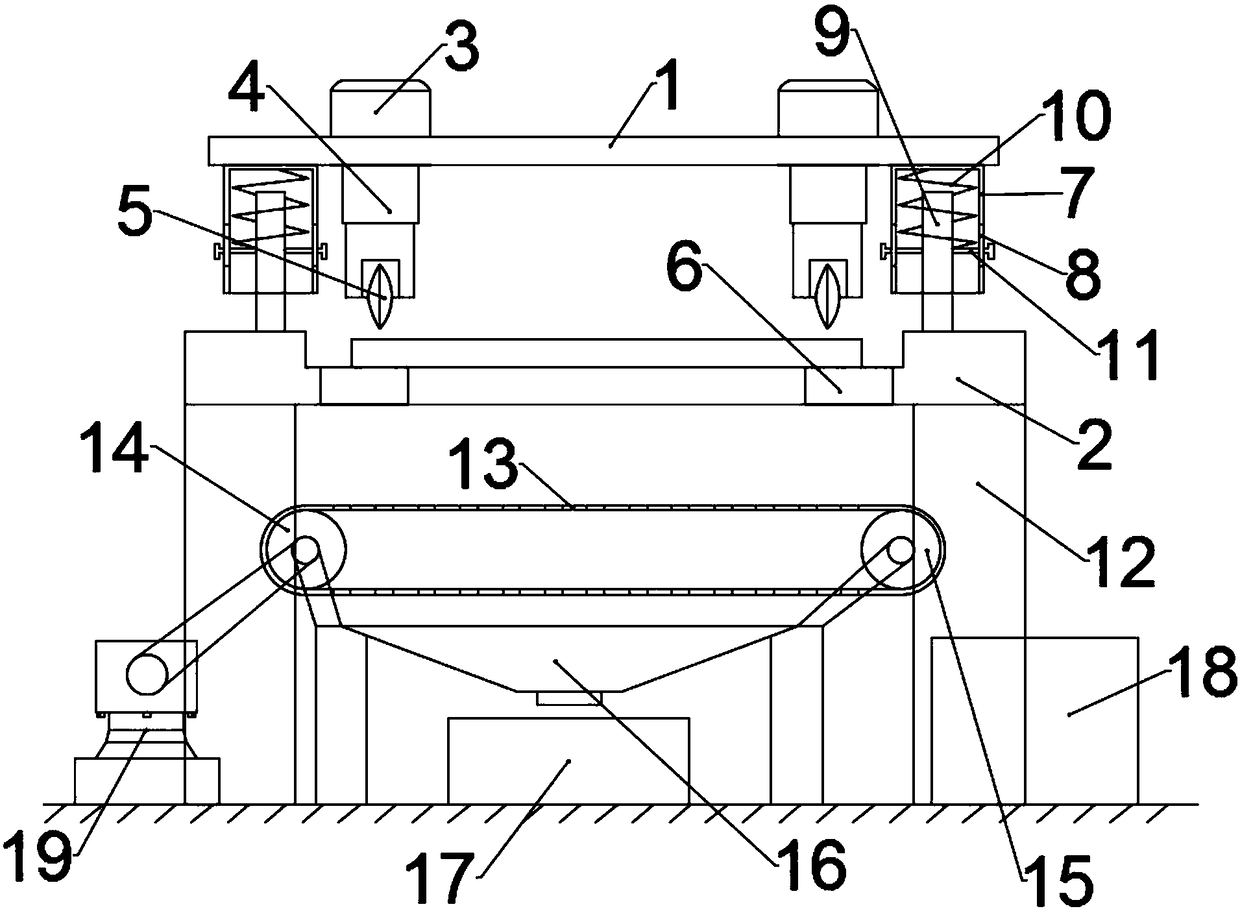 Efficient cutting device for rubber synchronous belt corner cutting