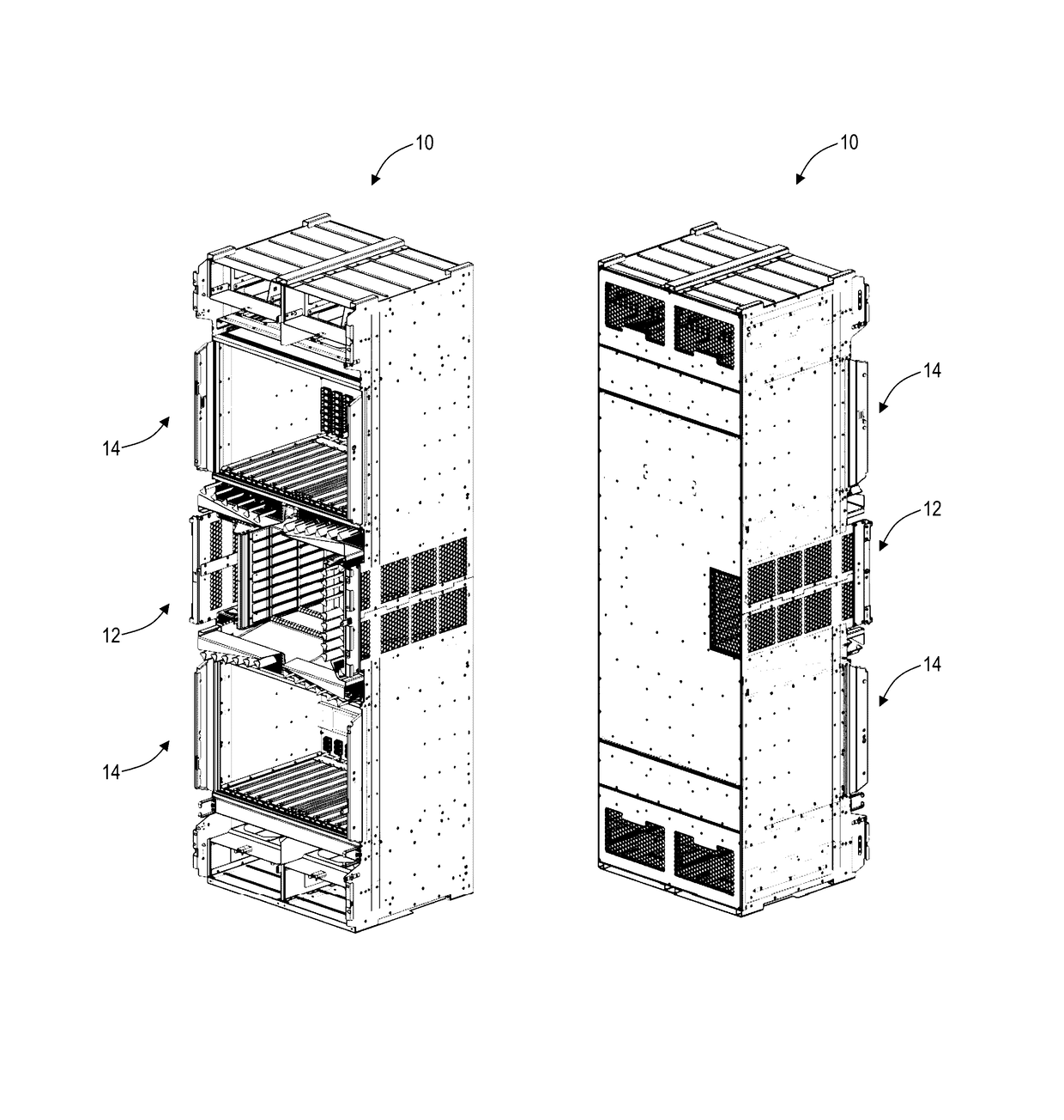 Chassis arrangement systems and methods for dual depth cards and dual depth faraday cages