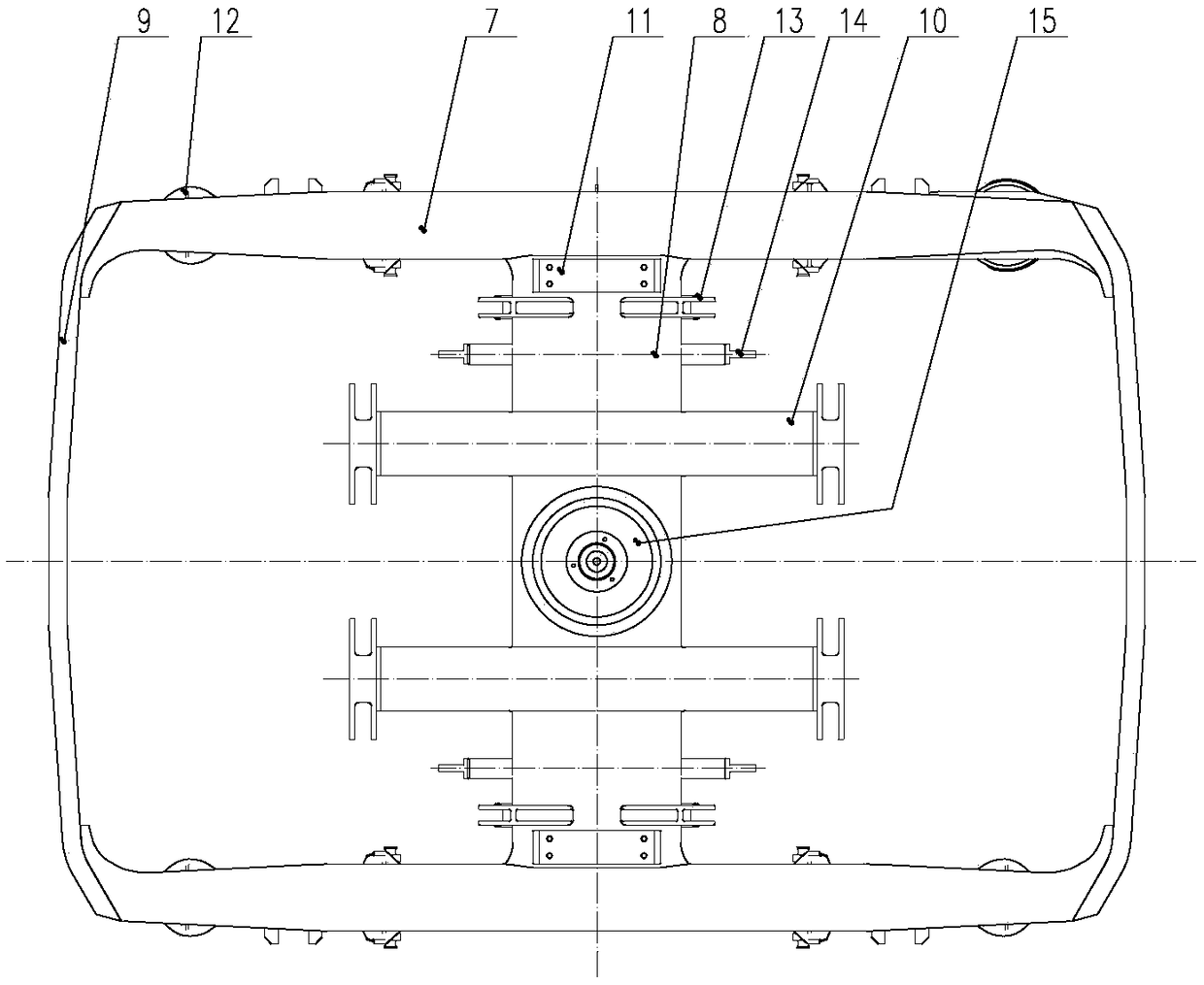 A compound brake system bogie and engineering vehicle