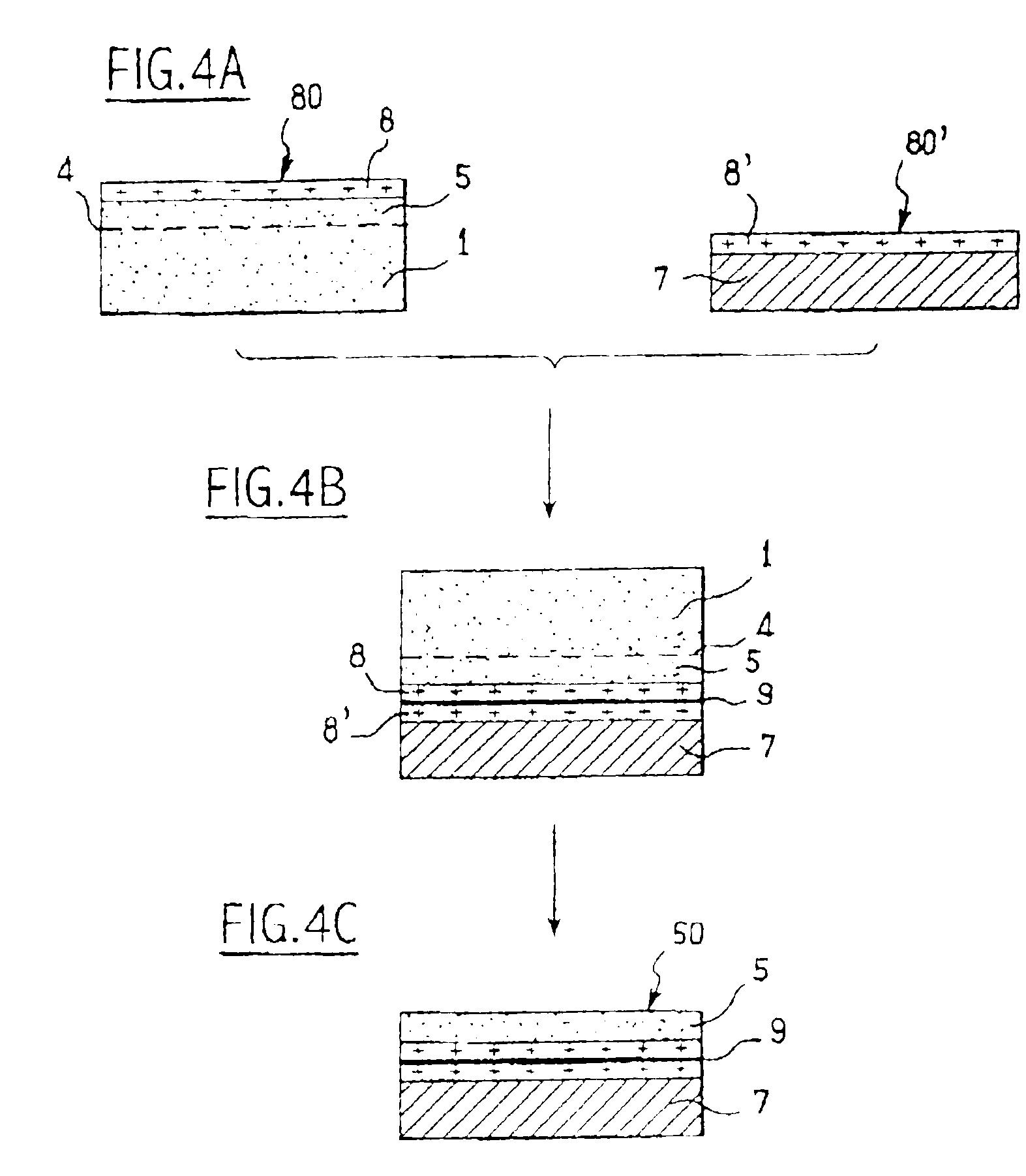 Method of manufacturing a free-standing substrate made of monocrystalline semi-conductor material