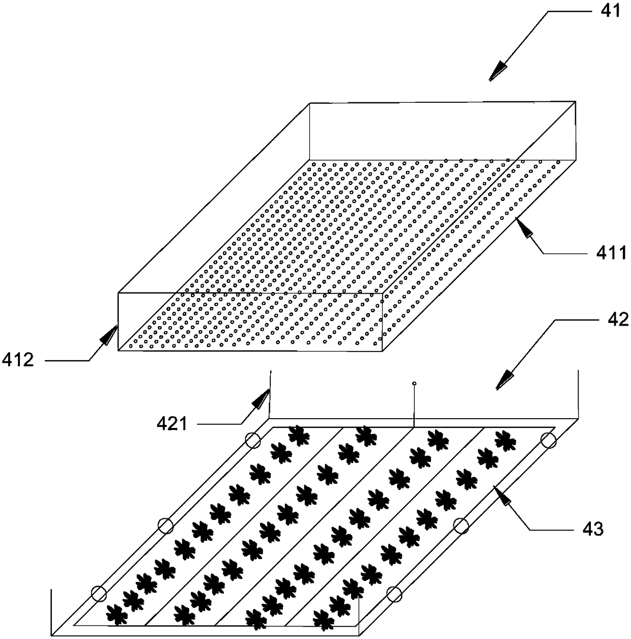 System for purifying sewage lake through plant activity