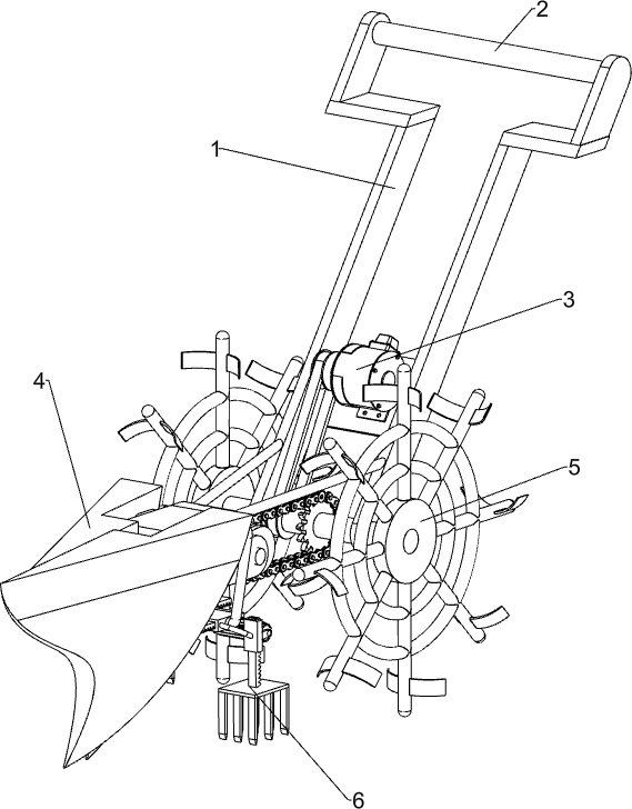 Device for cultivating land and loosening soil