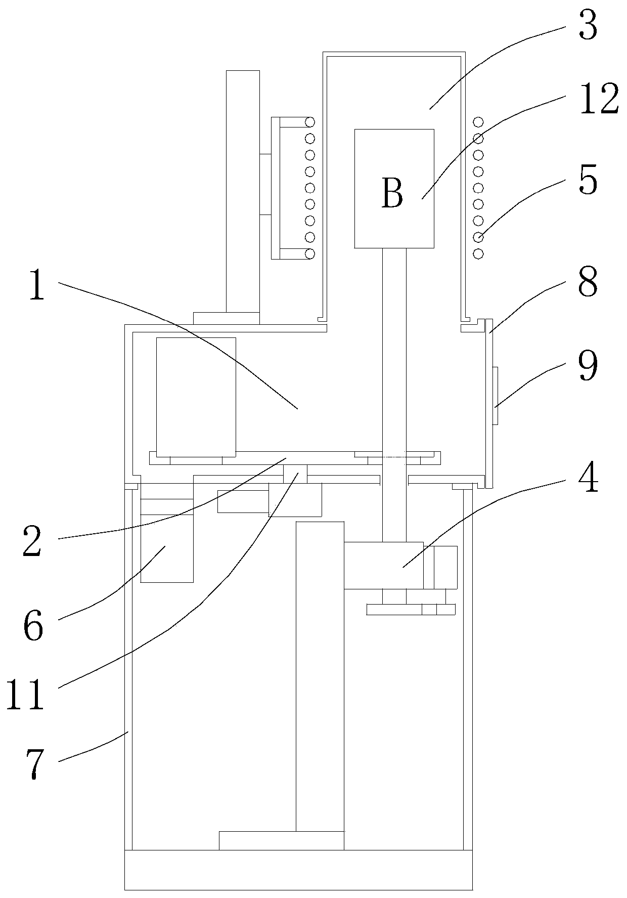 Multi-crucible half-continuous silicon carbide crystal growth device