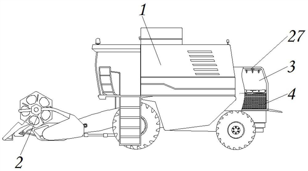 Straw harvester with compression mechanism for agricultural machinery