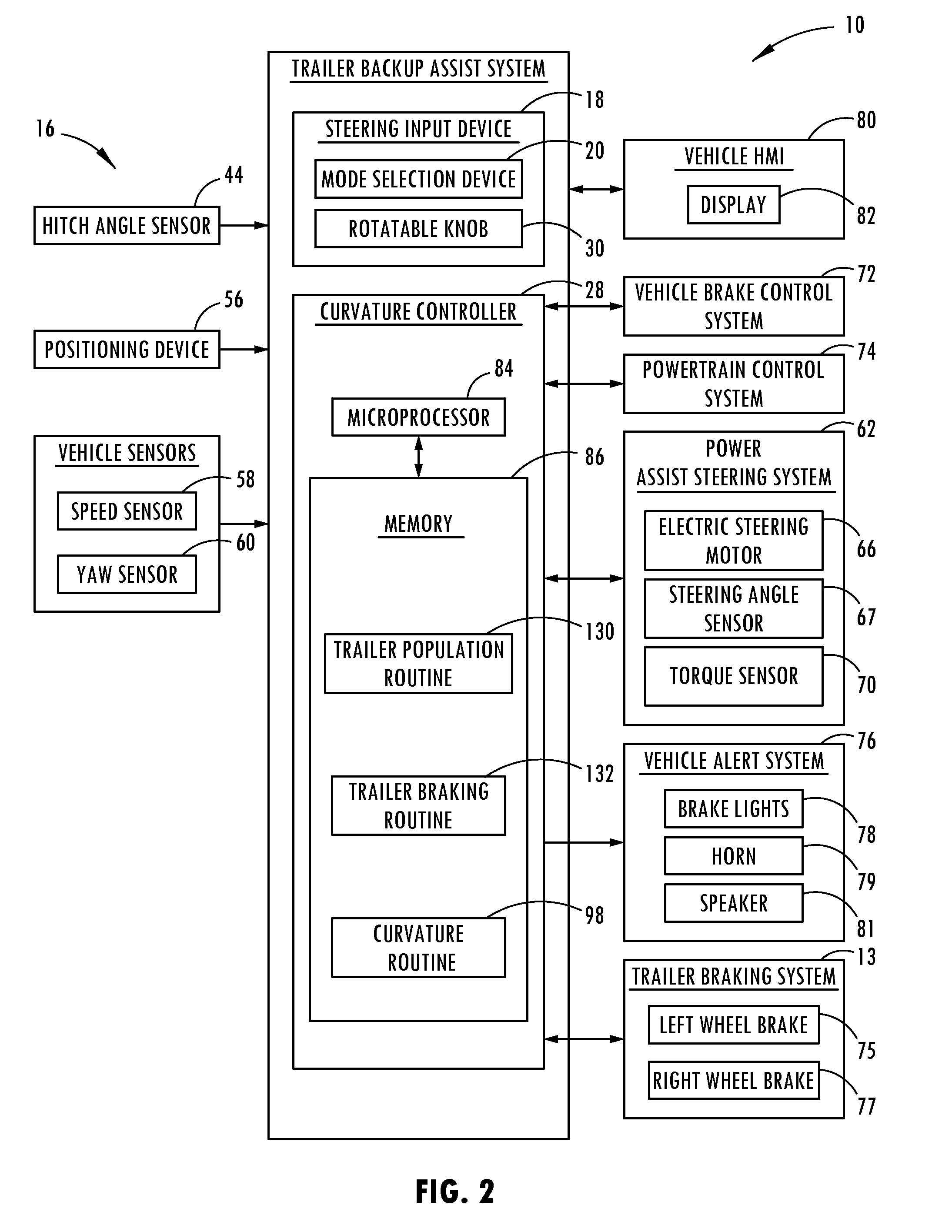 Trailer backup assist system with active trailer braking for curvature control