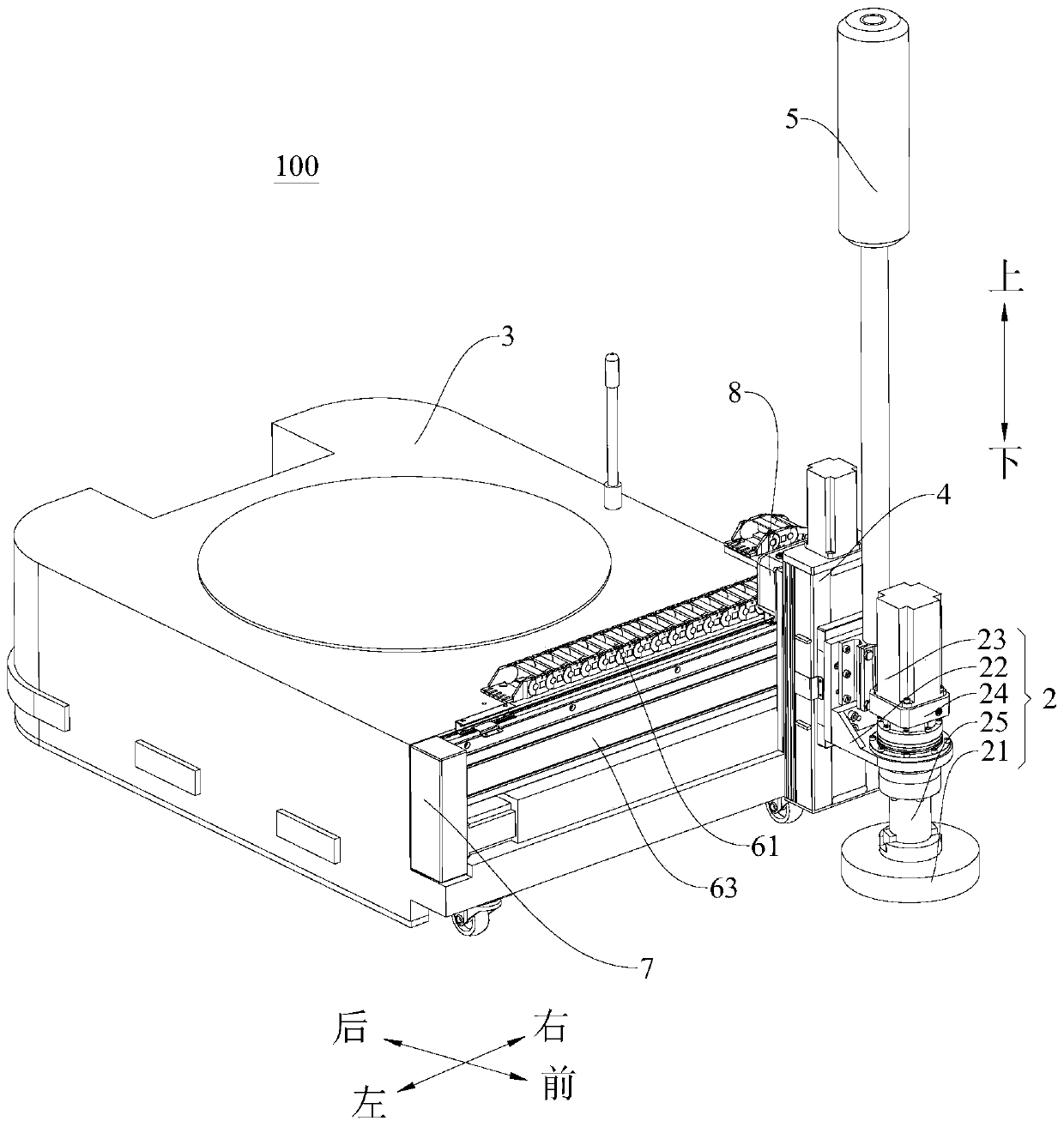 Milling device and milling robot provided with same