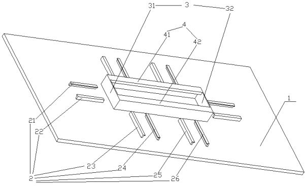 A top battery automatic replacement and fixing device for a movable platform