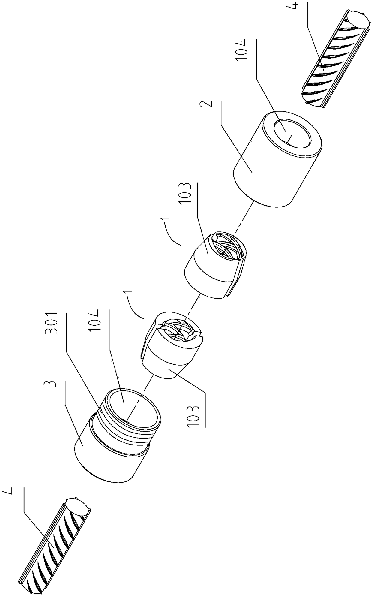 Steel bar mechanical connecting piece and steel bar mechanical connecting method