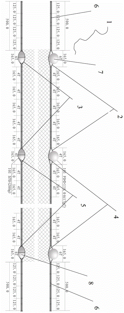 Novel bathing beach protection single net and bundling method thereof