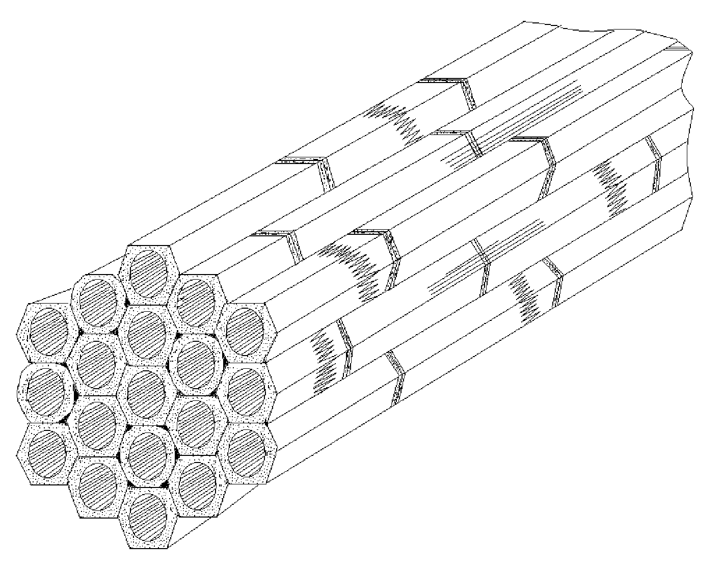 Prestress structural material formed by reorganization with polygonal original bamboo and the manufacturing method