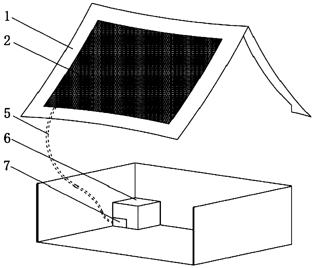 A cooperative system of solar heating tent and phase change thermal storage sleeping bag