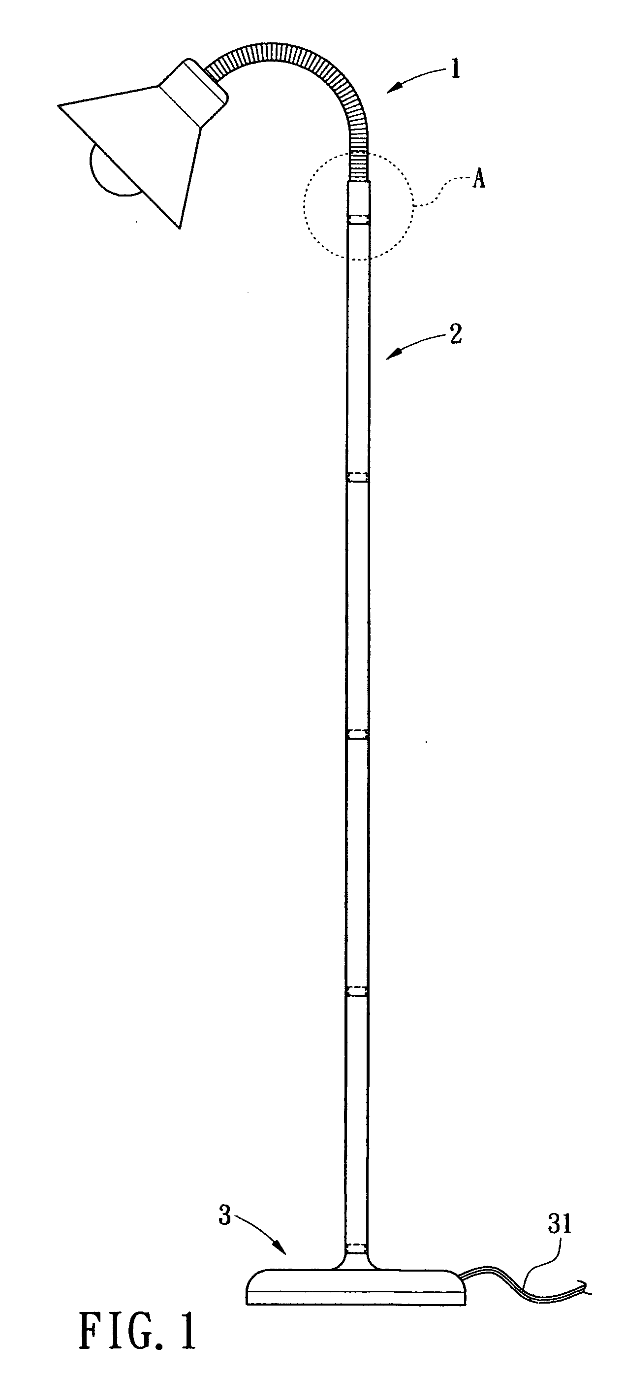 Connecting structure for lamp