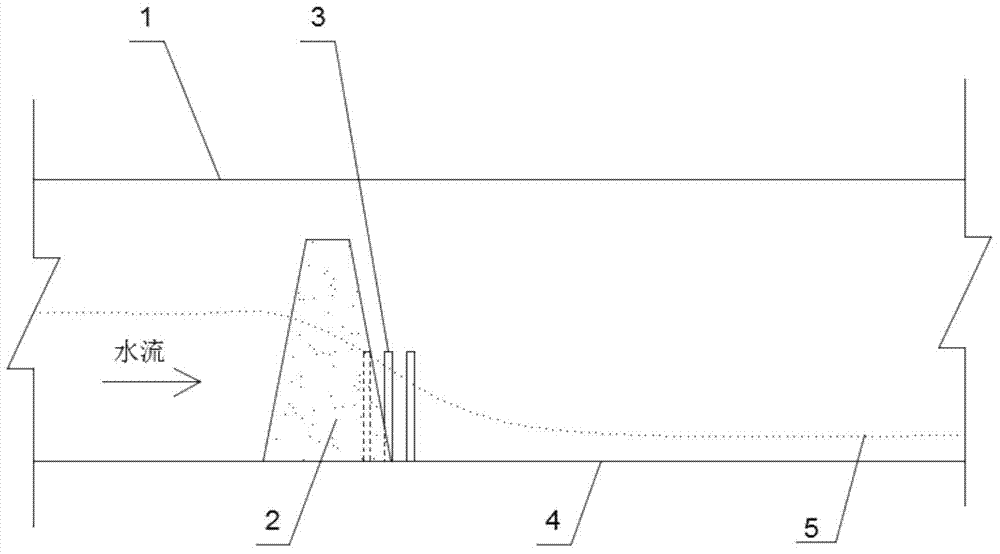 Stone blocking grate type three-dimensional roughening method for damming