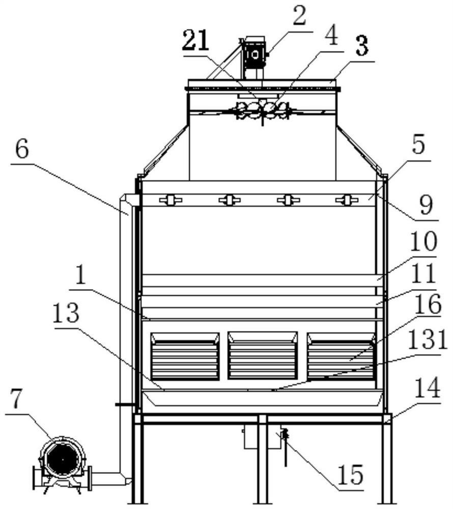 Galvanized steel reverse-flow type cooling tower