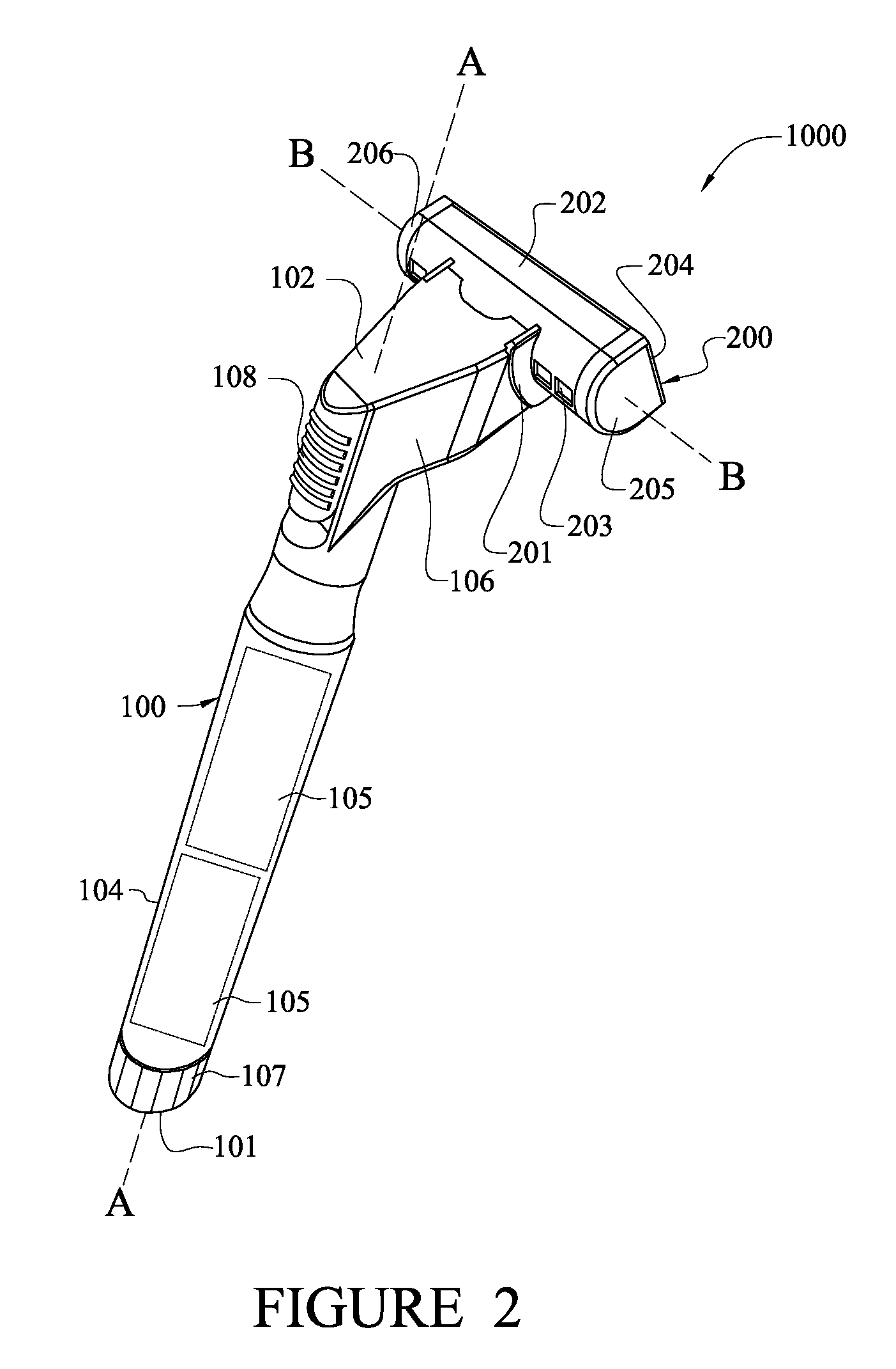 Motorized shaving apparatus head and shaving apparatus implementing the same