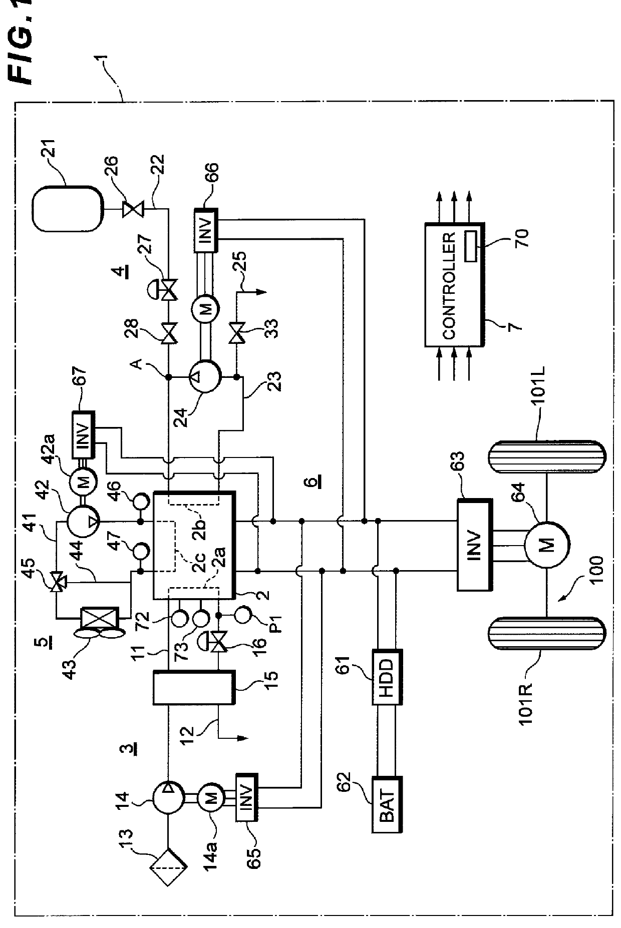 Fuel cell system and control method at starting in the fuel cell system