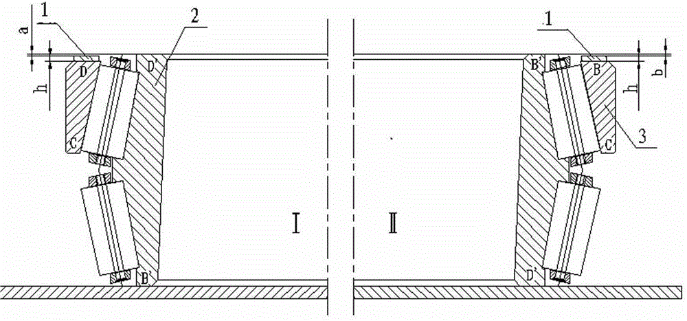 Method for adjusting clearance of four-single-raceway outer ring four-row tapered roller bearing