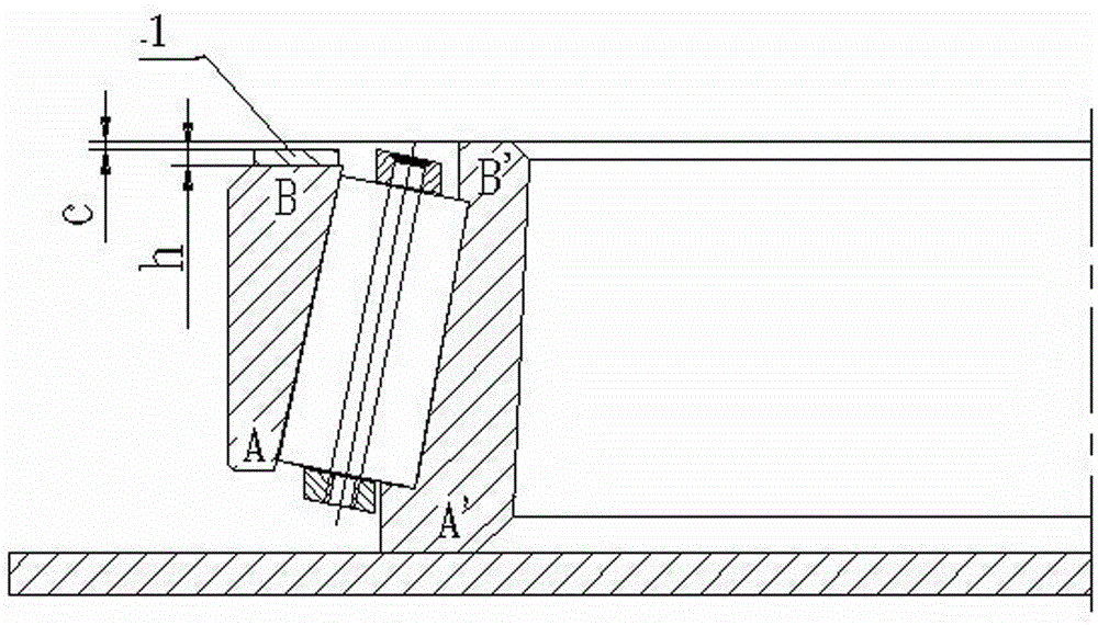 Method for adjusting clearance of four-single-raceway outer ring four-row tapered roller bearing