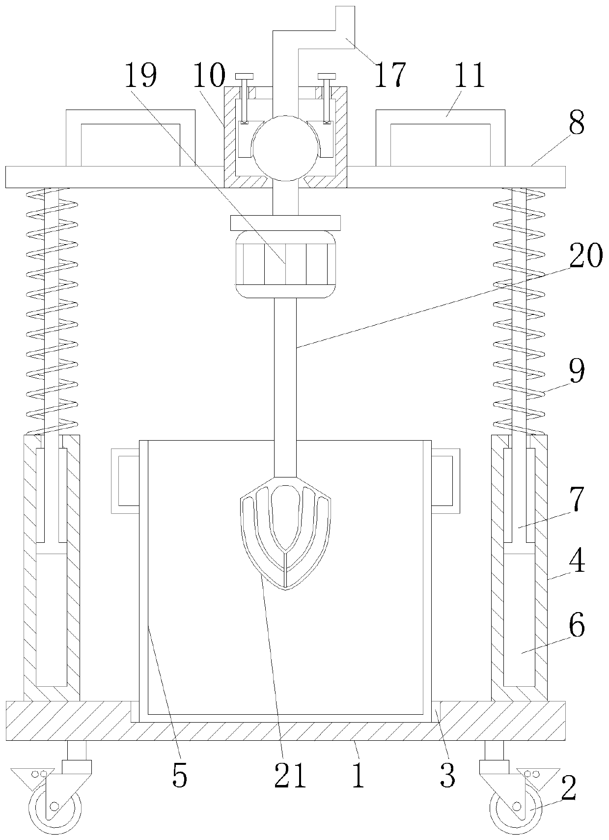 Coating stirring device