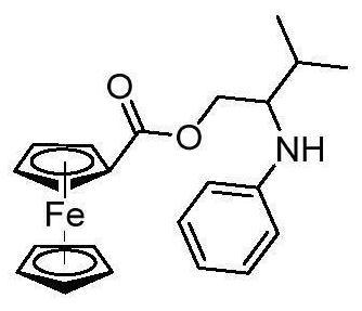 Ferrocenyl-containing arylamine compound and synthesis method thereof