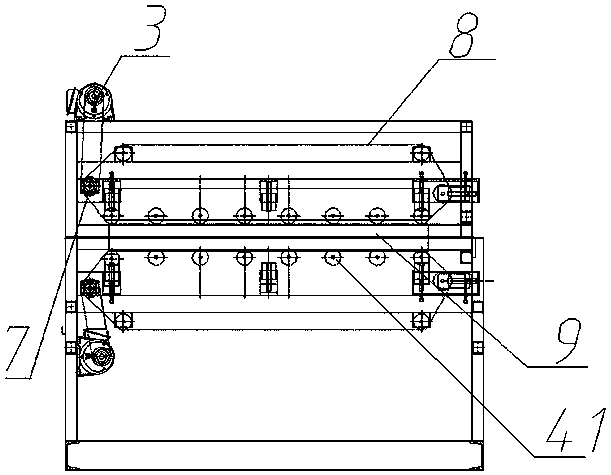 Double barrel material compound machine compound transmission mechanism