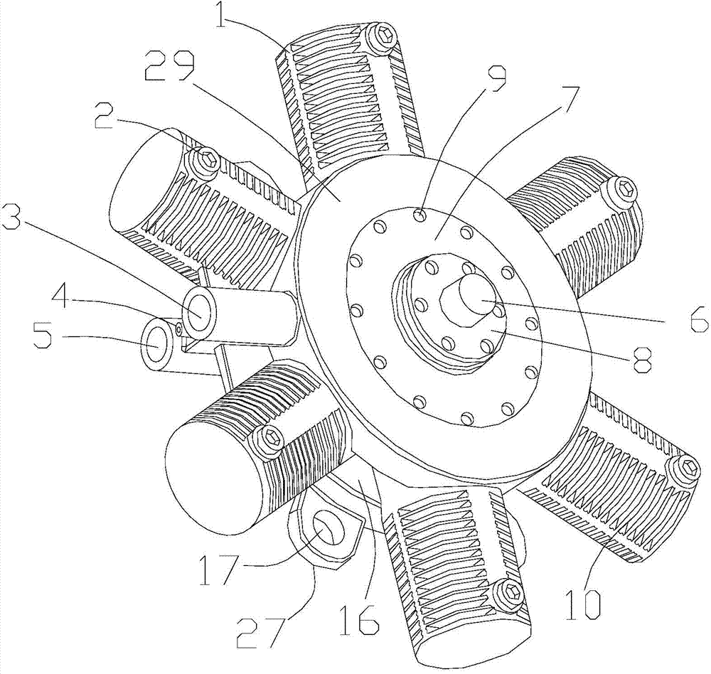 Star-shaped hydraulic pump