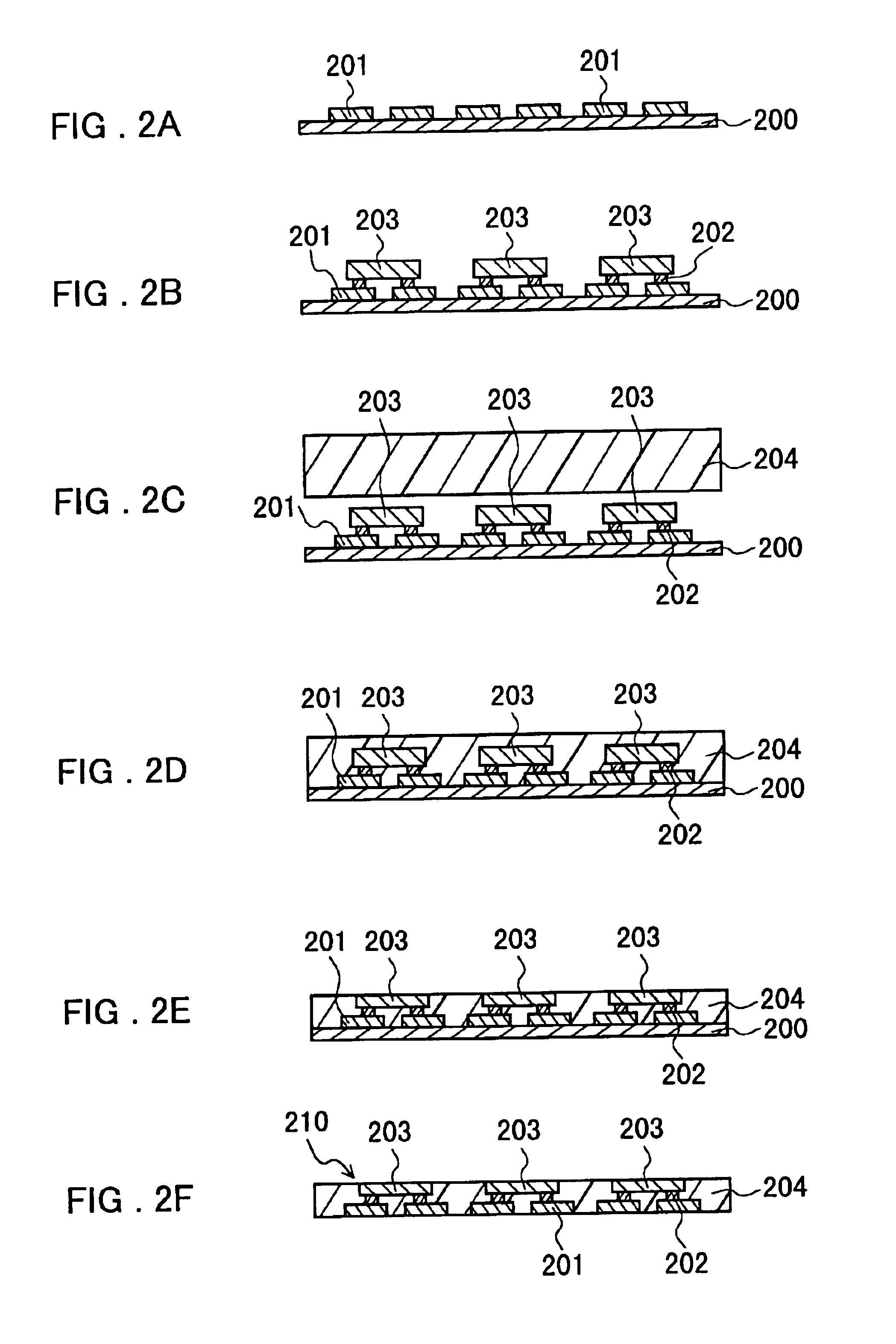 Module with built-in electronic elements and method of manufacture thereof