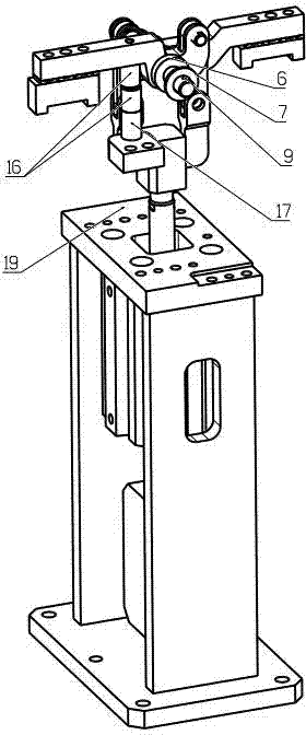 Vertical pneumatic two-way clamping device