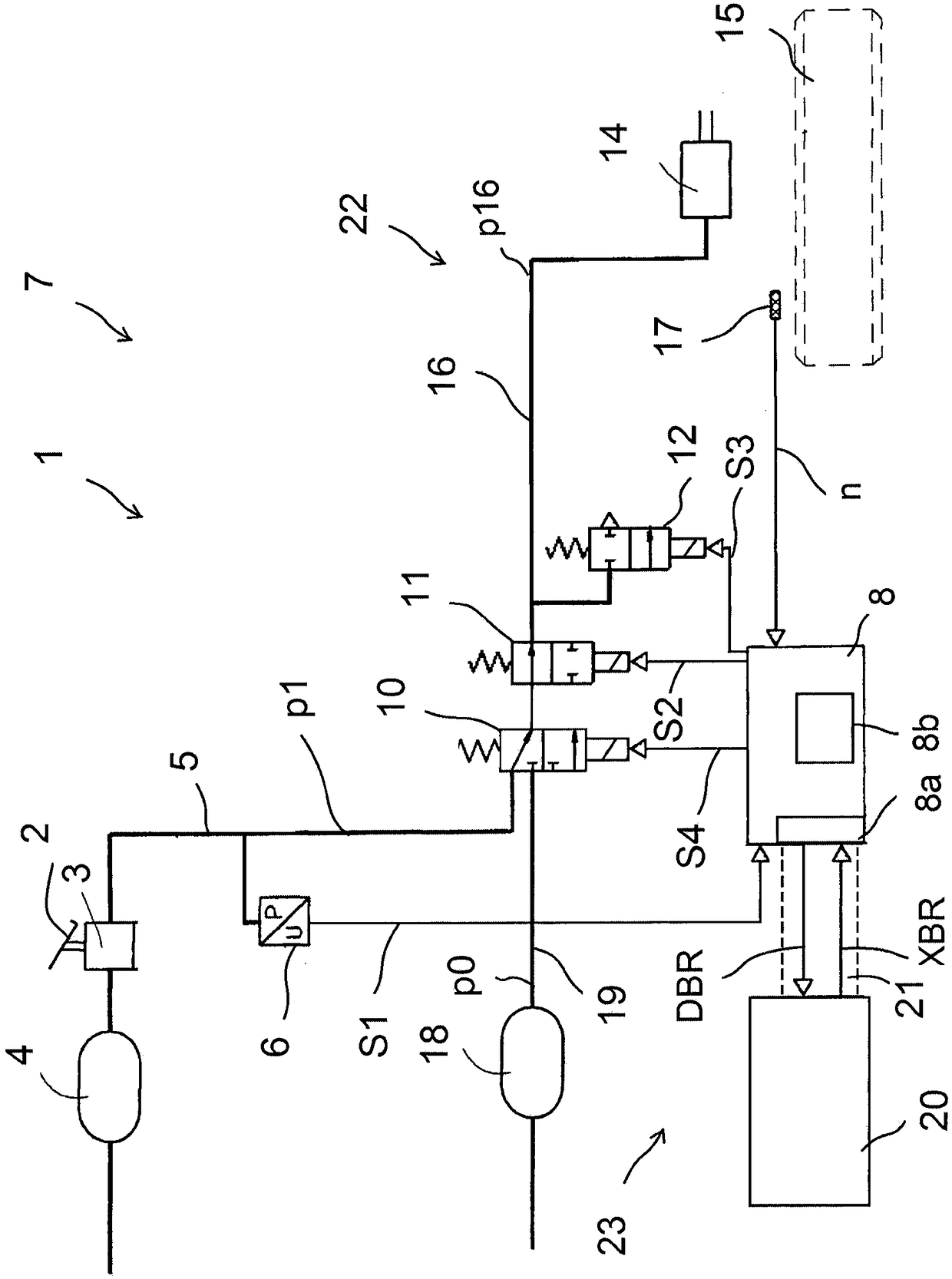 Compressed air brake system for a vehicle and a method for controlling a compressed air brake system of this type