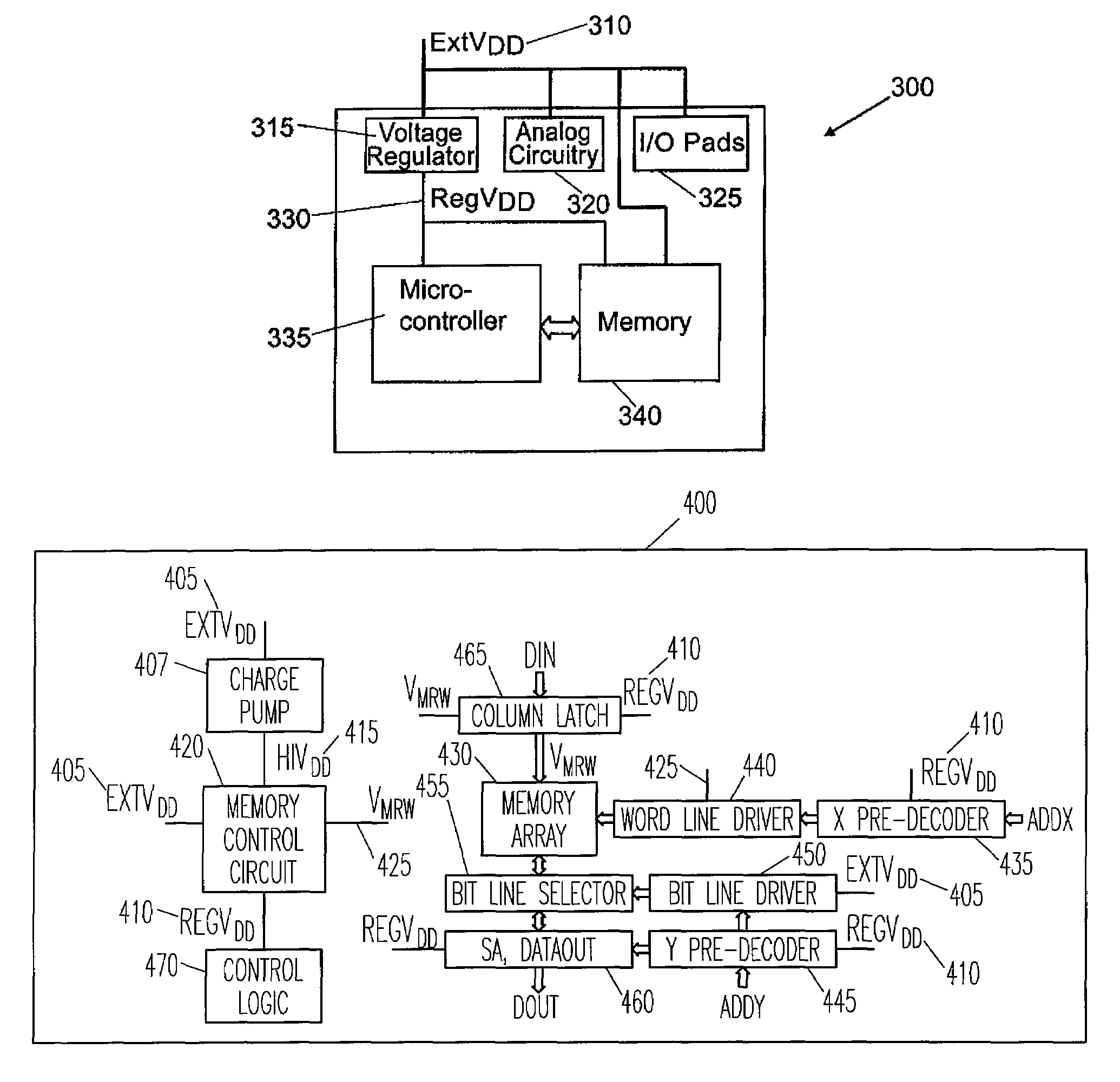 Method and apparatus for a dual power supply to embedded non-volatile memory