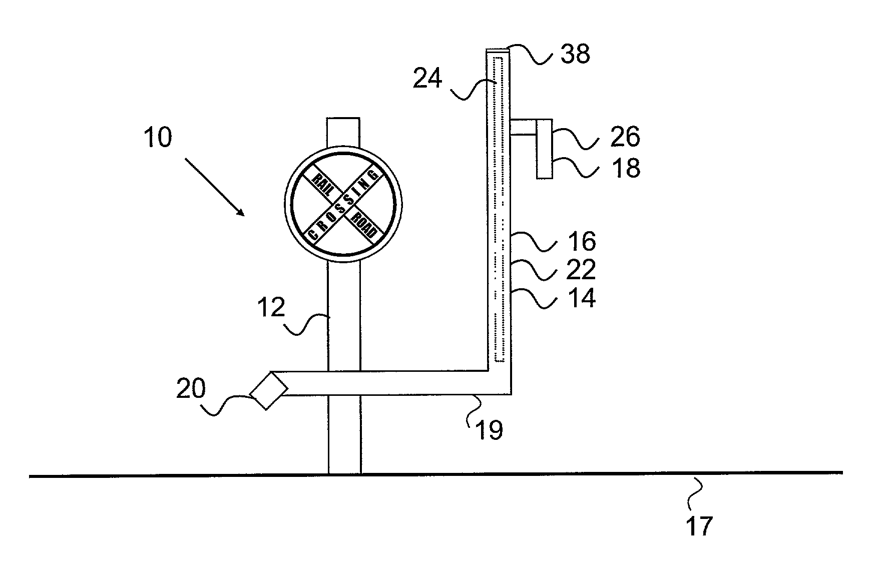 Railroad grade crossing assembly