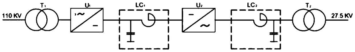 Three-phase balanced electrified railway power supply system of power grid