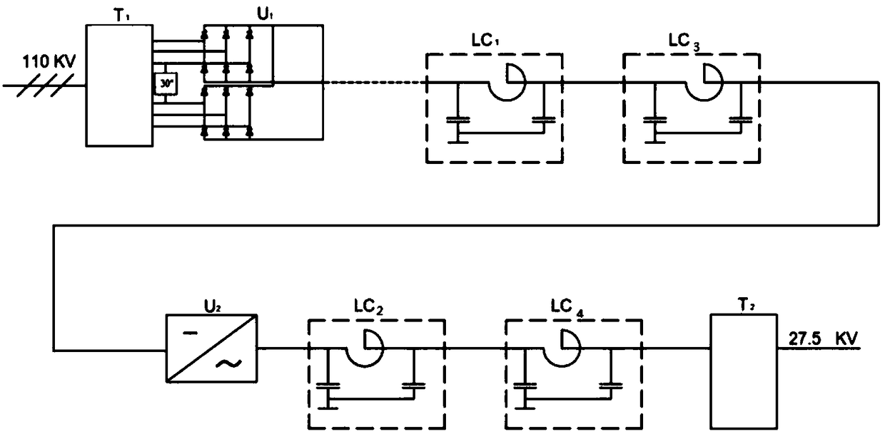 Three-phase balanced electrified railway power supply system of power grid