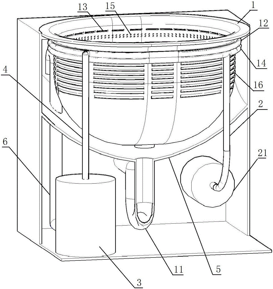 Wash basin with air vents