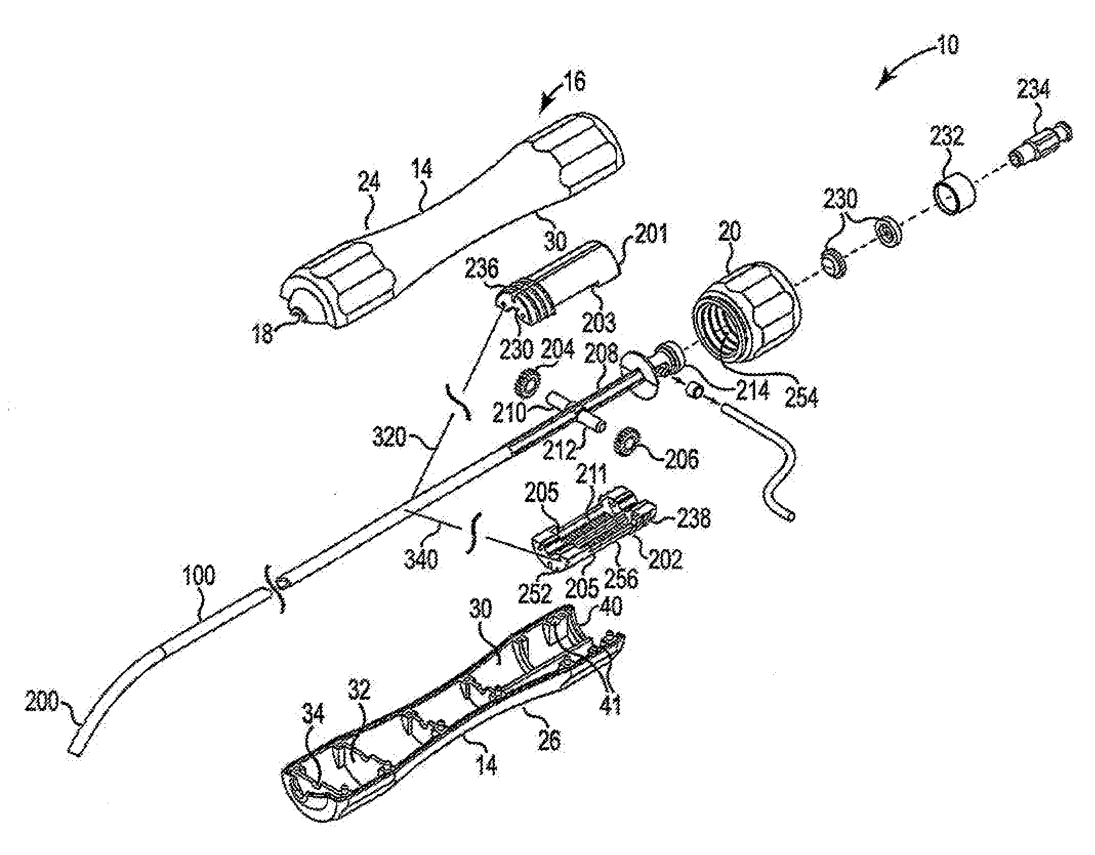 MRI compatible control handle for steerable sheath with audible, tactile and/or visual means