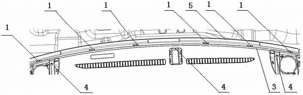 Structure preventing instrument board from collapsing down