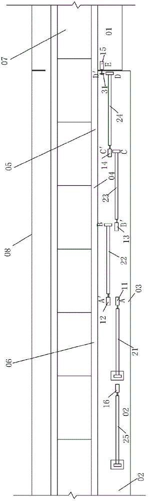 Method for testing the horizontal displacement of CRTS-II type plate ballastless rail bridge abutment of high-speed railway