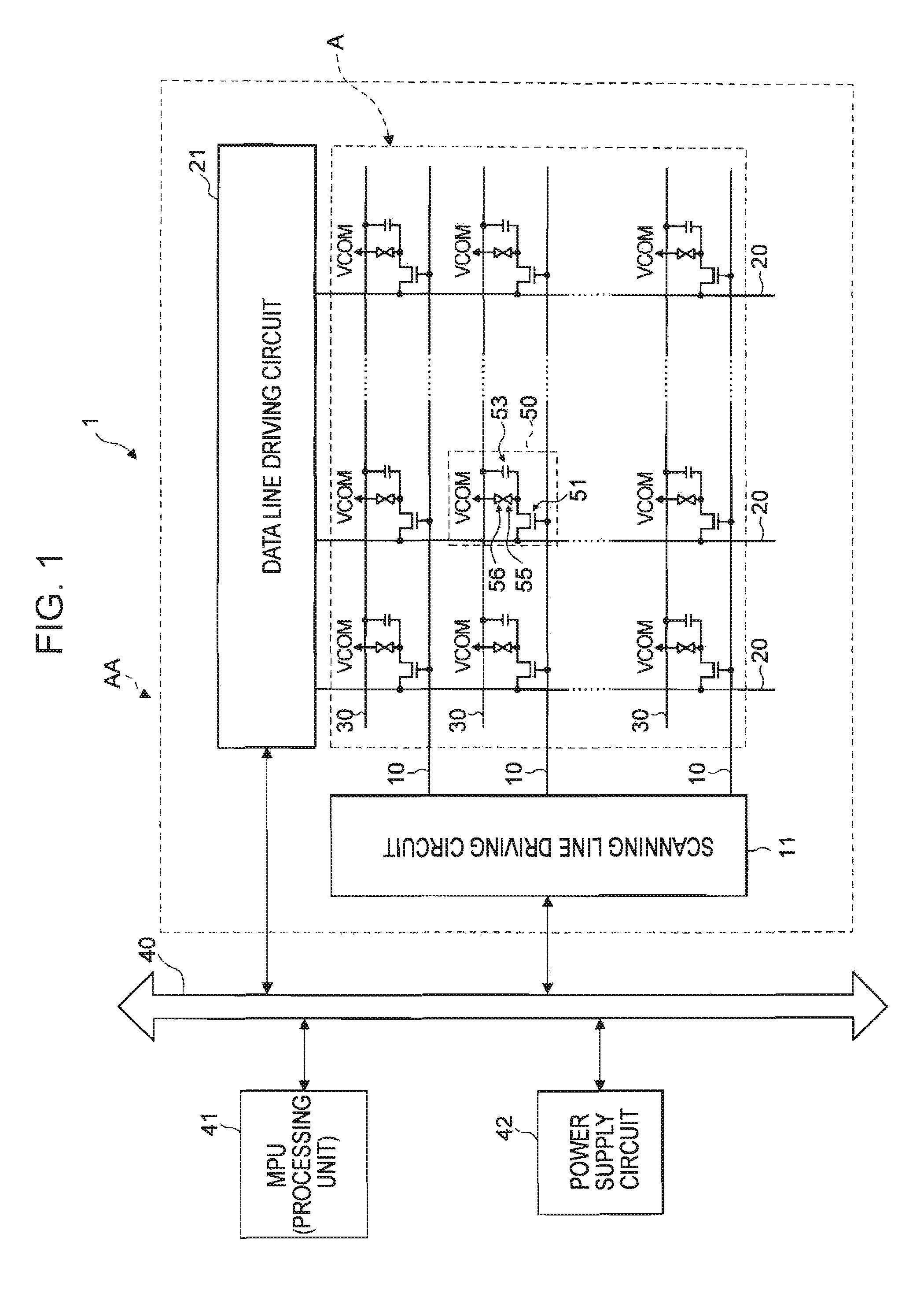 Electro-optical device, method of driving electro-optical device, and electronic apparatus