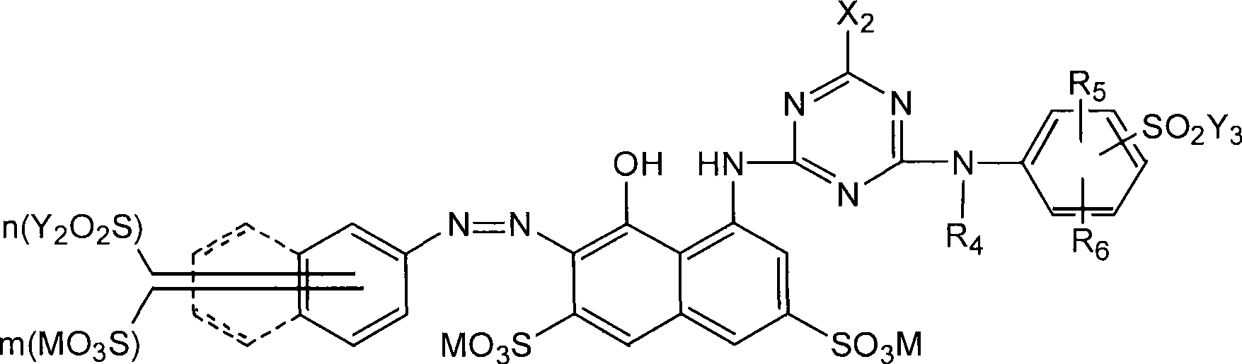 Red reactive dye composition and application thereof