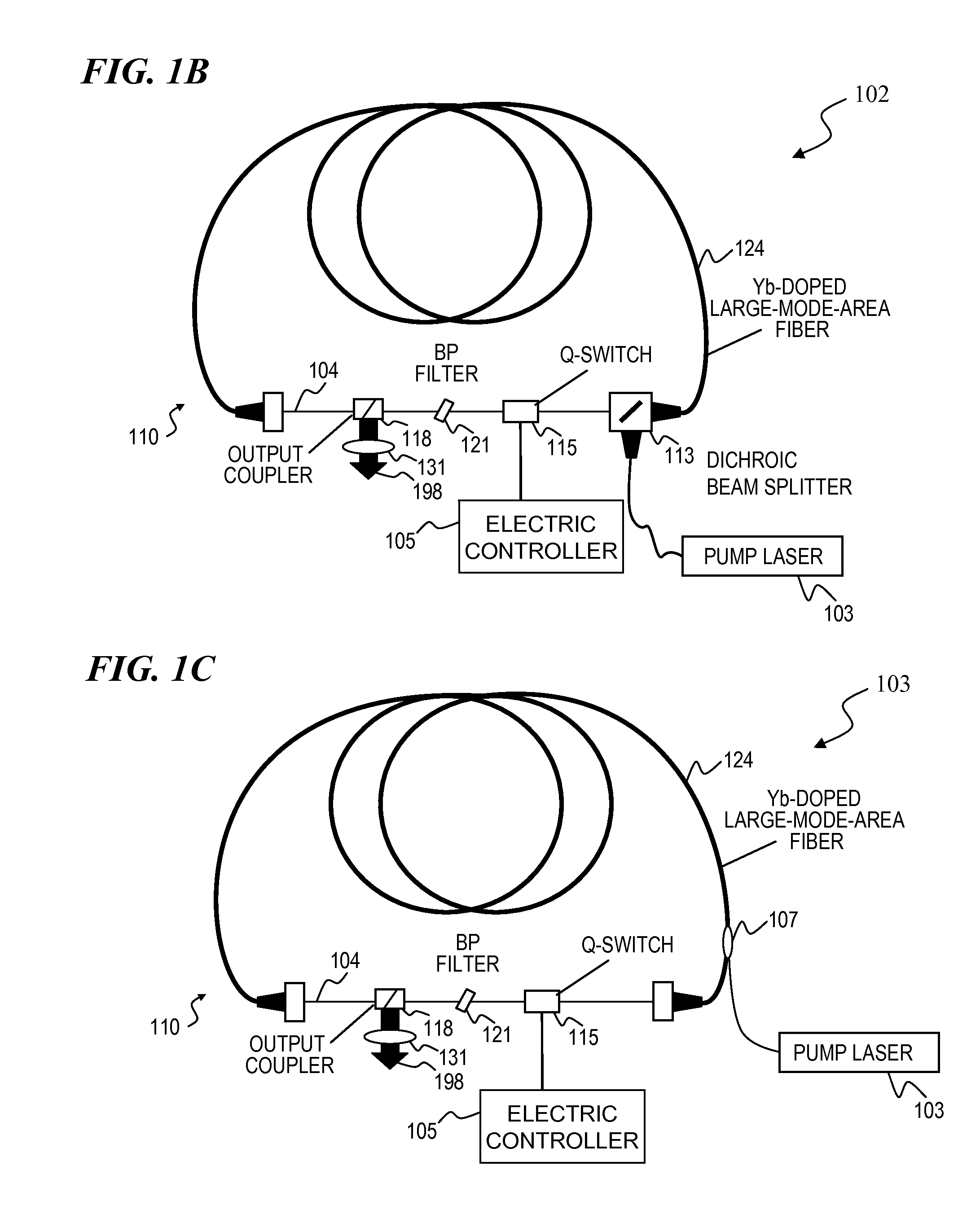 Method and apparatus for high-power, pulsed ring fiber oscillator