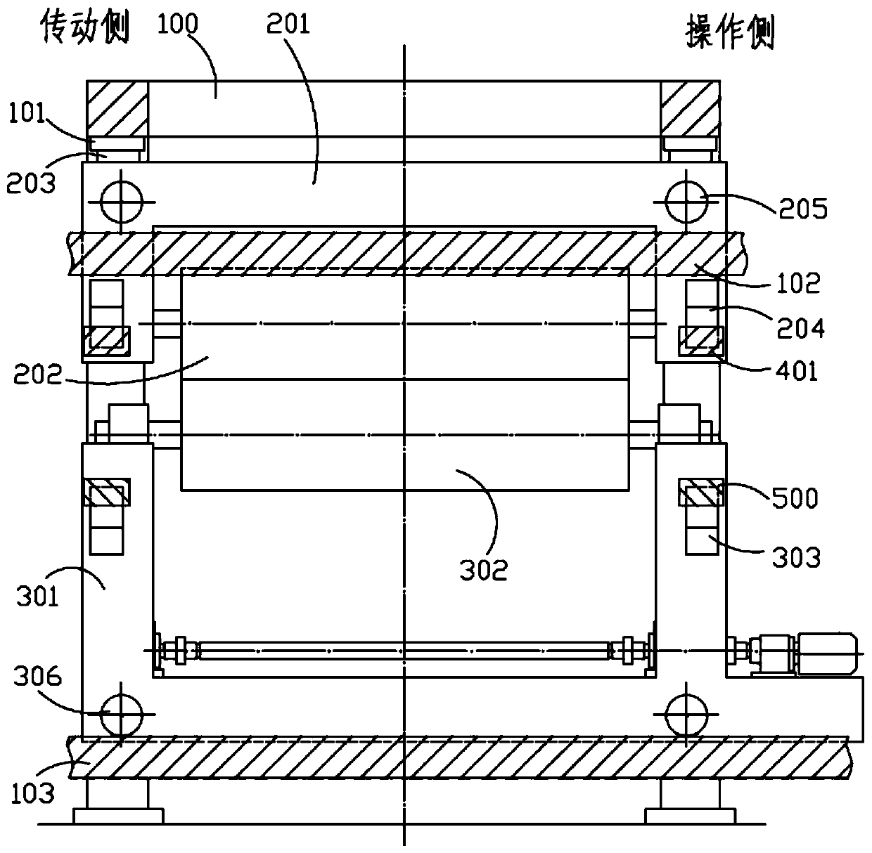 Two-roller coating machine using tapered wedge adjustment