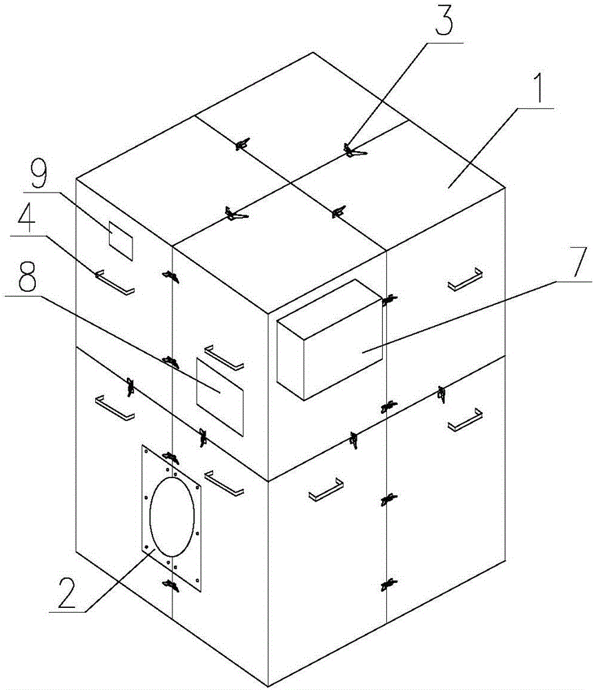 Silencing box for closed compartment of naval ship