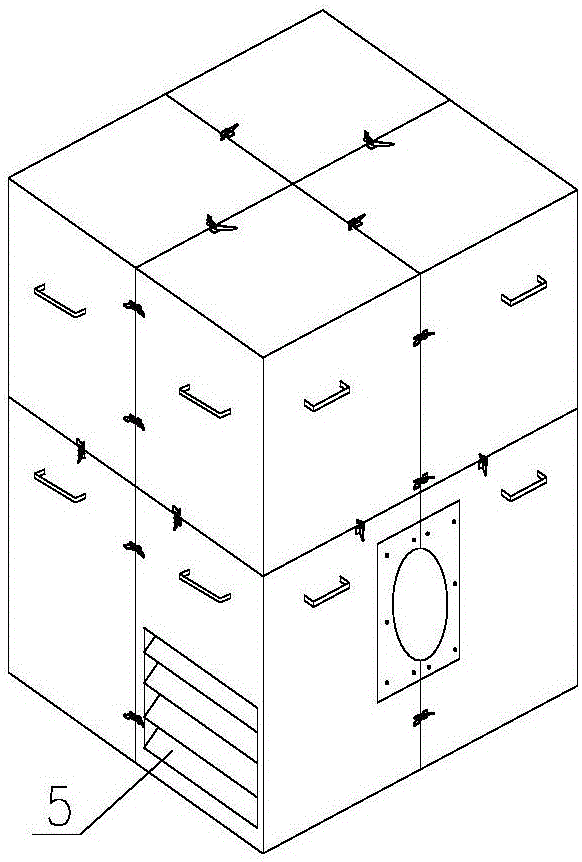 Silencing box for closed compartment of naval ship