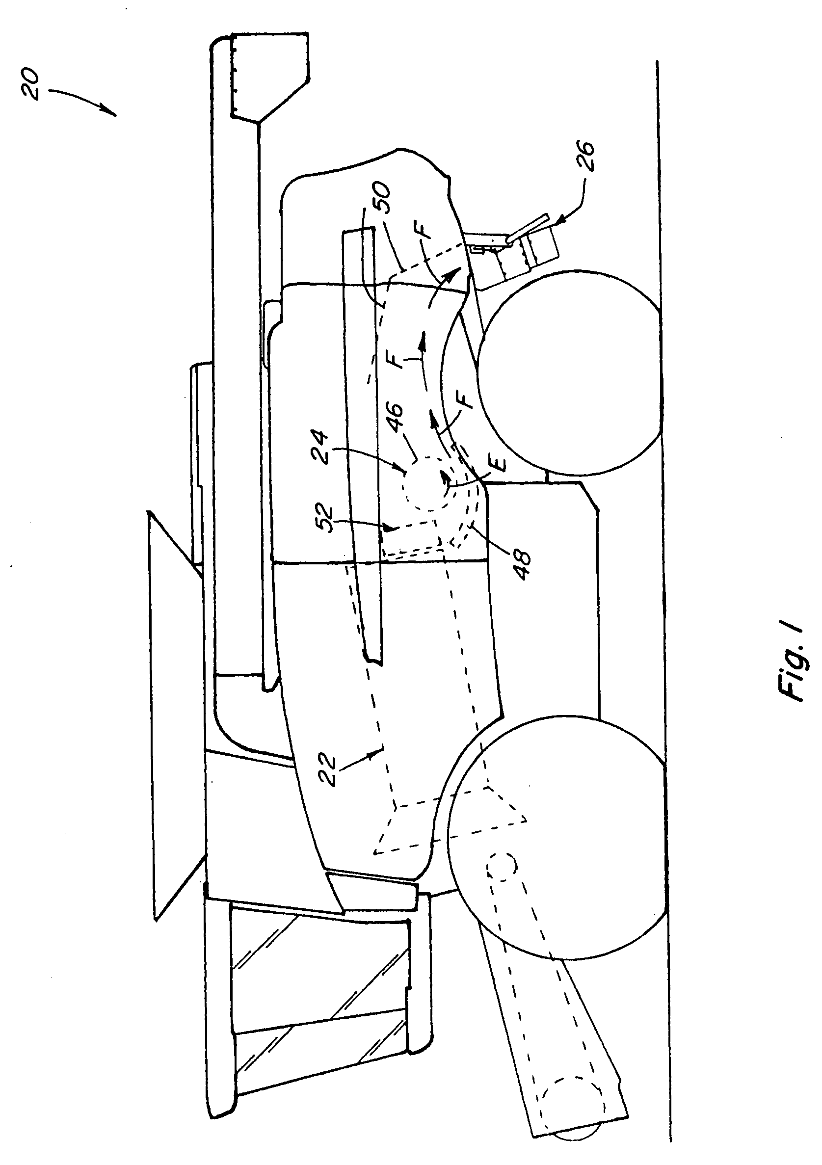 Adjustable axial rotor discharge deflector