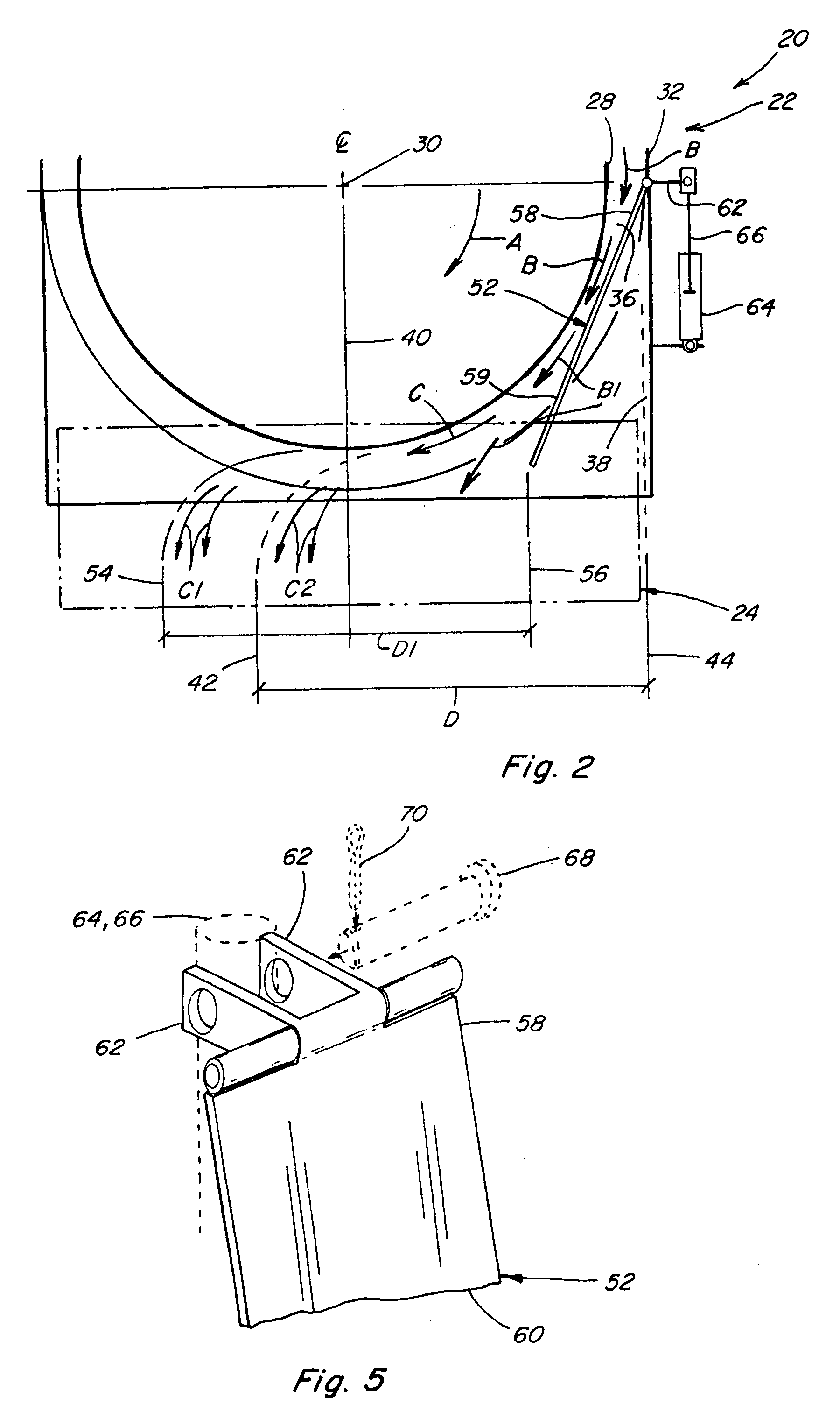 Adjustable axial rotor discharge deflector