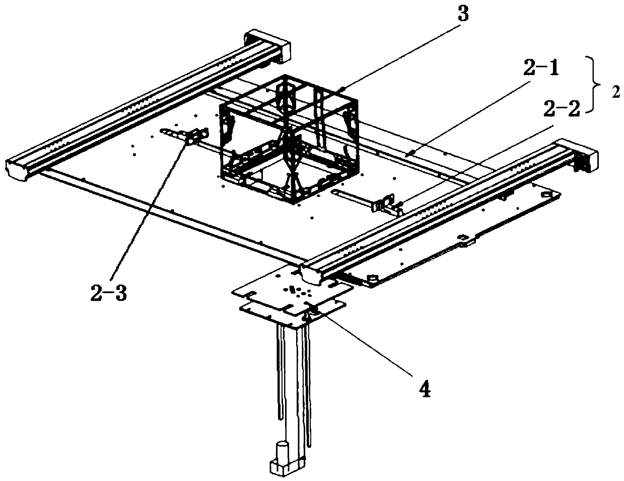 Cargo box loading and unloading device of logistics unmanned aerial vehicle warehouse and control method