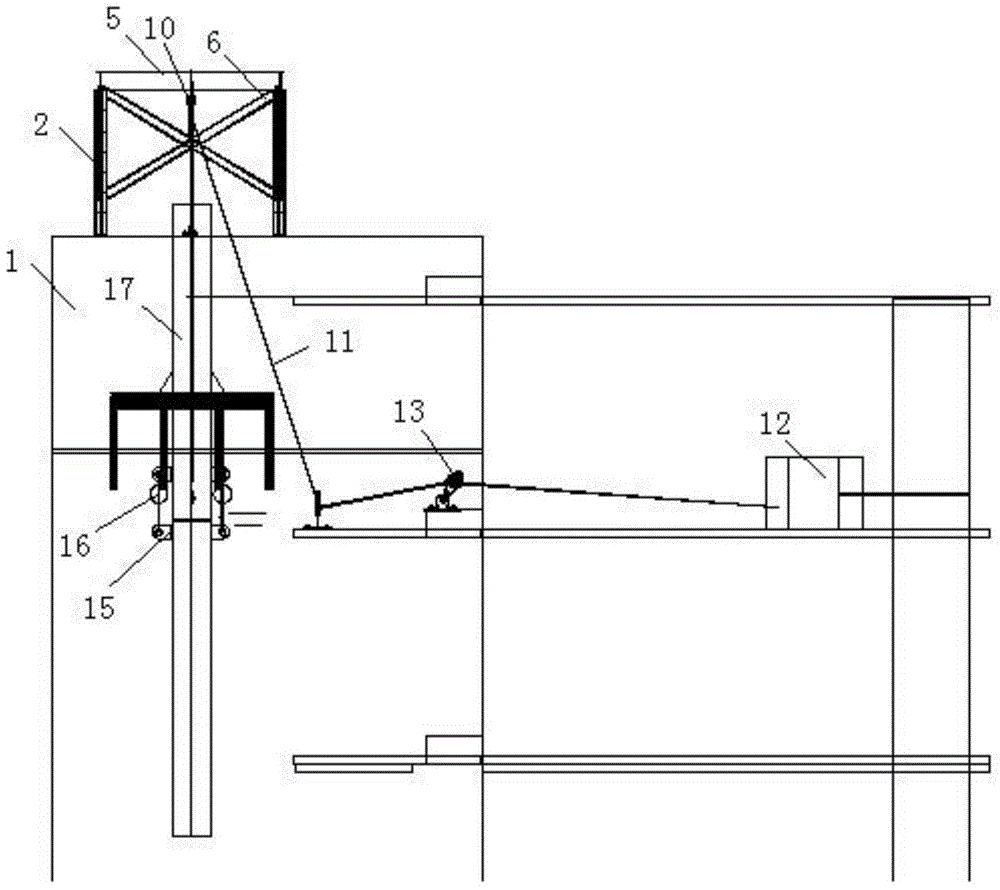 Hoisting equipment and hoisting method for hoisting inner courtyard pipeline