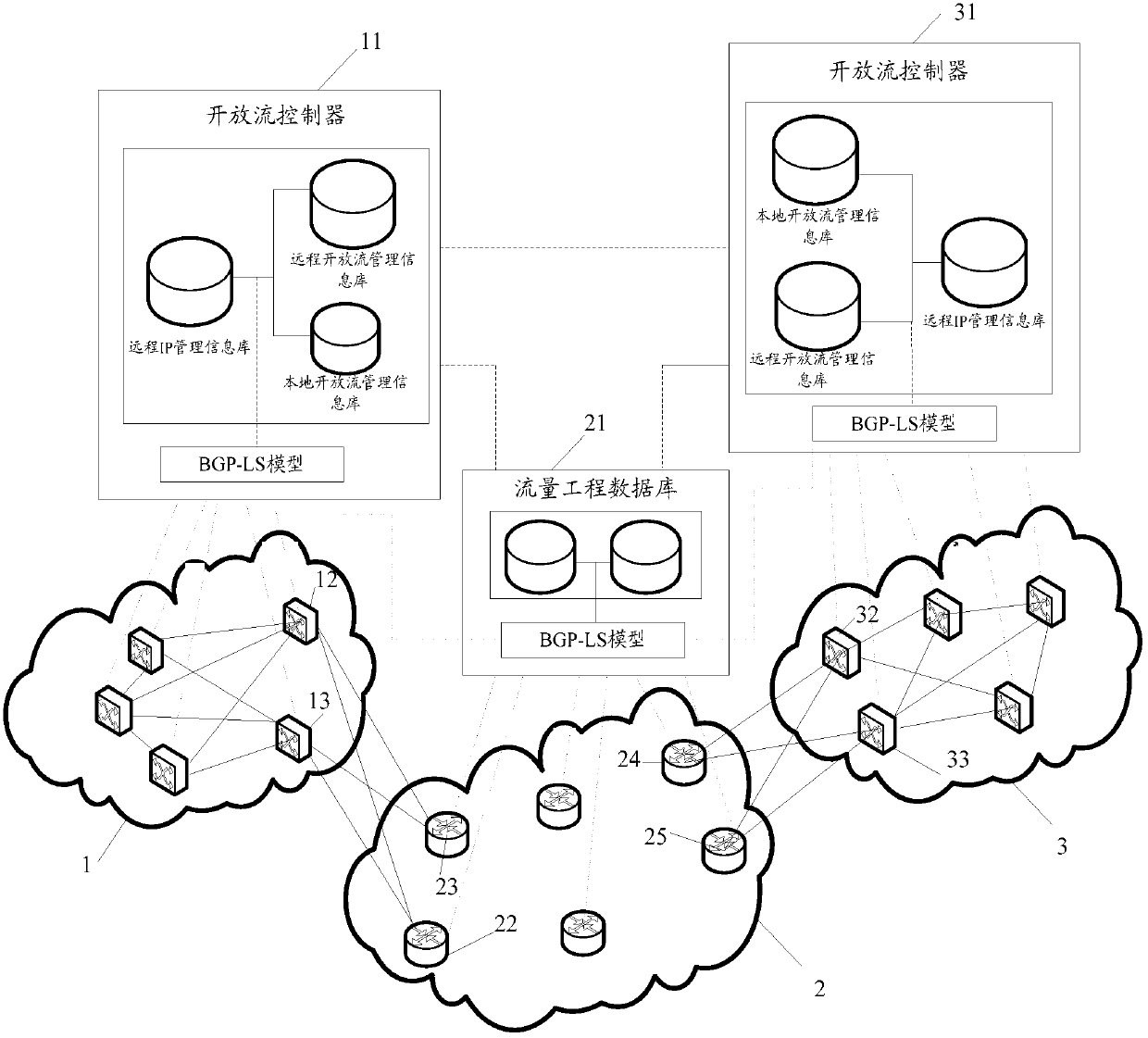 Method and device for determining network topology, centralized network state information storage device