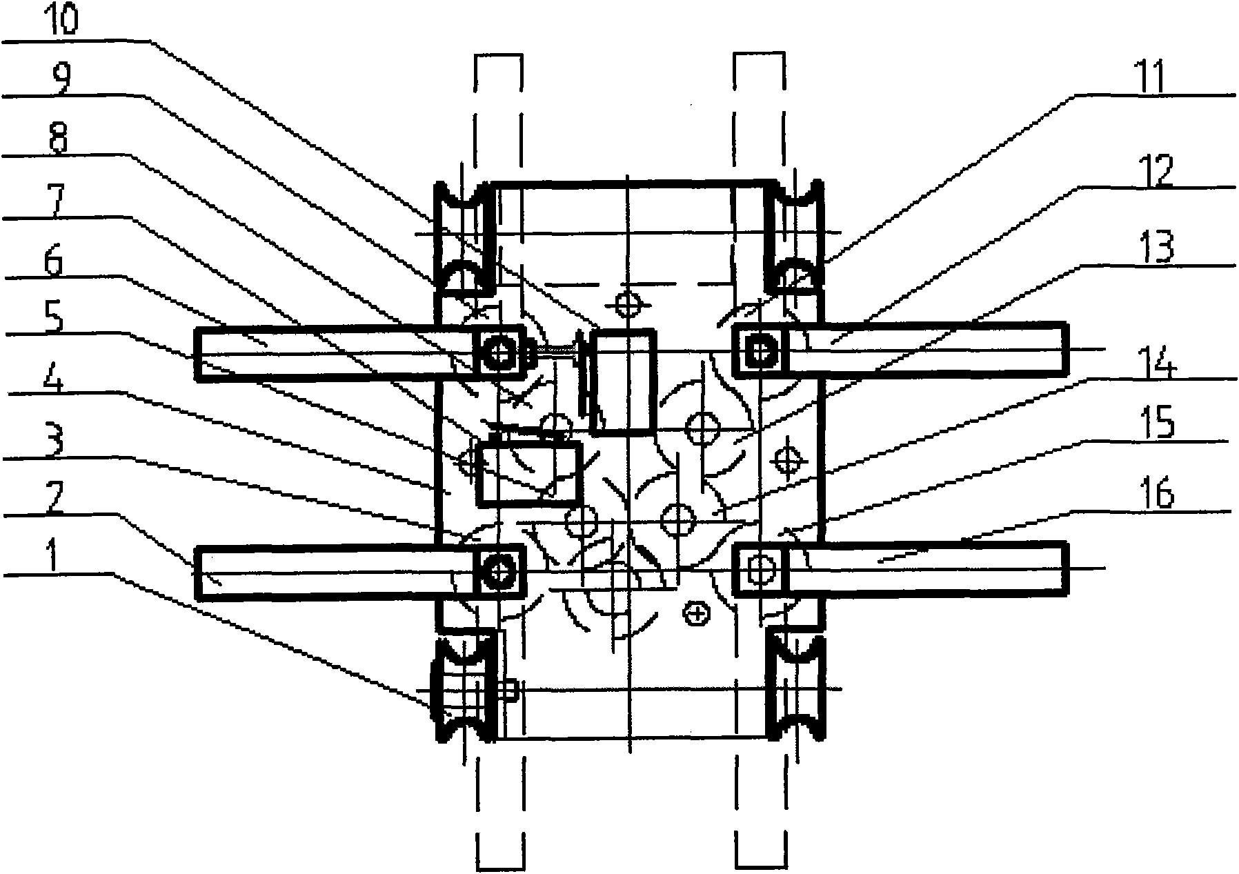 Clamping tire type automobile carrier of three-dimensional garage